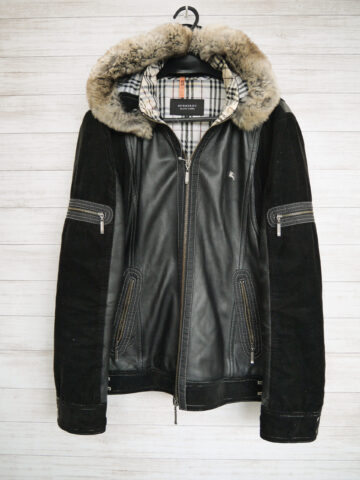 バーバリーレザーダウン染み抜き2