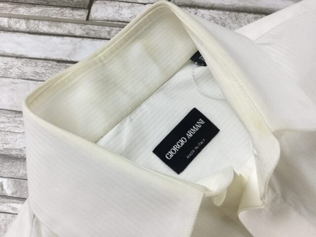 *MANI ジョルジオアルマーニ ヴィンテージ スキッパーリネンシャツ 白 42 MANI ジョルジオアルマーニ ヴィンテージ スキッパーリネンシャツ 白 42