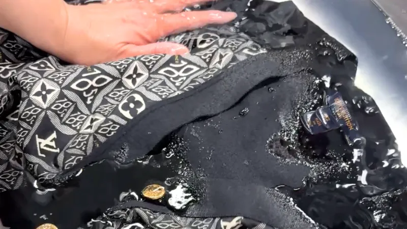 ルイヴィトンカシミヤシルクカーディガンクリーニング水洗い